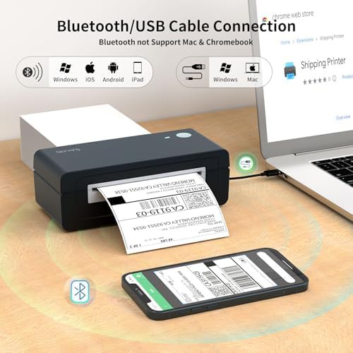 Black 4x6 thermal shipping label printer — photo 3