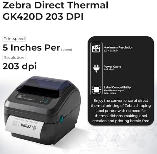 Direct thermal barcode printer with starter bundle — photo 3