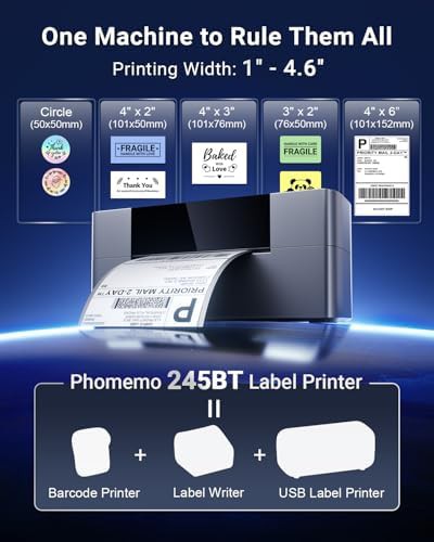 Black Bluetooth thermal shipping printer for Mac — photo 4
