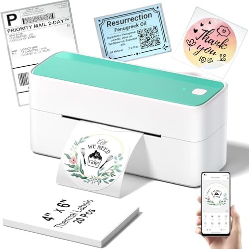 Green wireless shipping label printer for mobile