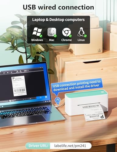 Green wireless shipping label printer for mobile — photo 3