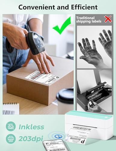 Green wireless shipping label printer for mobile — photo 4