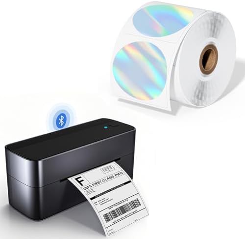 Shipping printer with round gradient labels