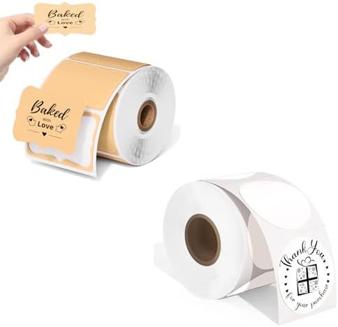 Round brown thermal labels two inch