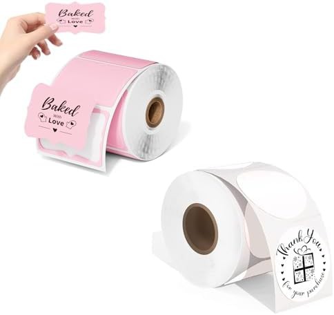 White round thermal stickers two inch