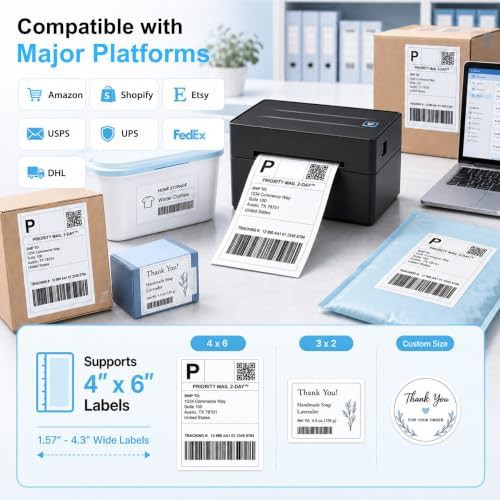 High speed bluetooth shipping label printer — photo 3