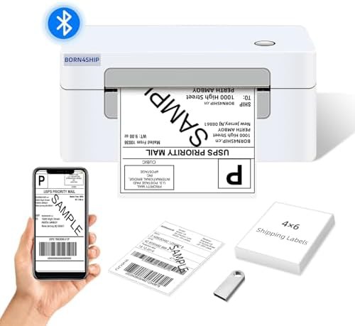 Gray Bluetooth shipping label printer