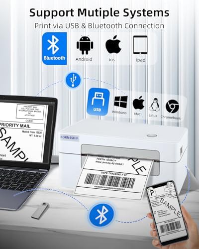 Gray Bluetooth shipping label printer — photo 3