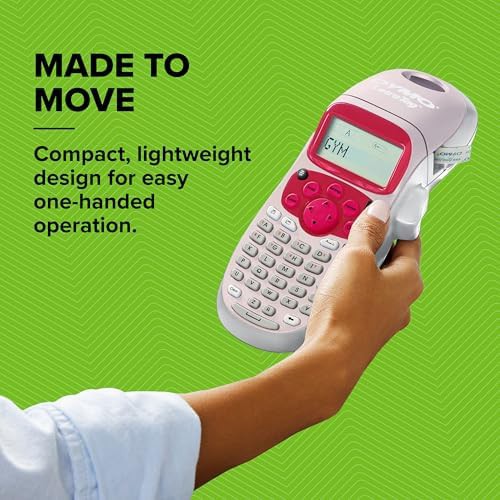 Pink handheld label maker with screen — photo 3
