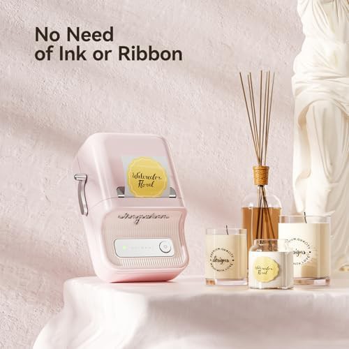 Pink bluetooth thermal printer for small business — photo 3