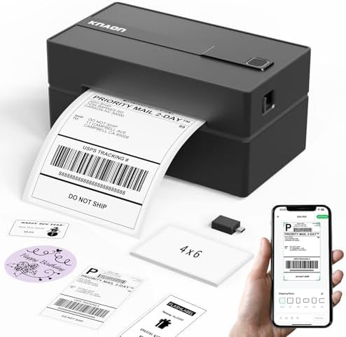 Black bluetooth shipping label maker