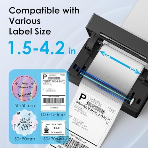 Black bluetooth shipping label maker — photo 3