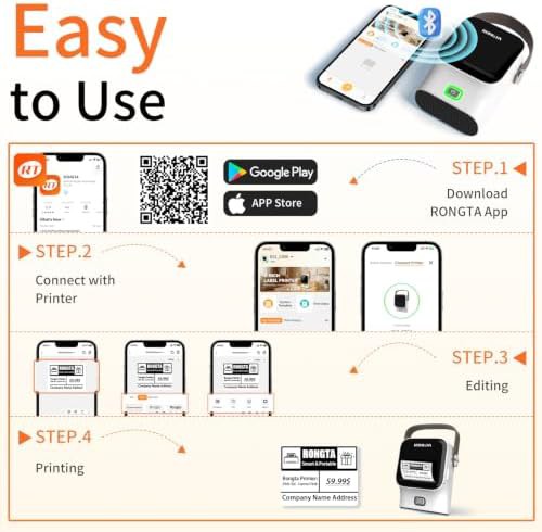 White handheld rechargeable label maker — photo 4