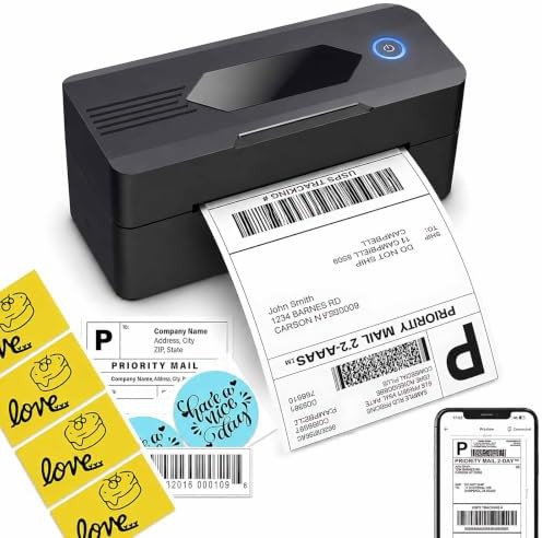 Inky black bluetooth thermal shipping printer