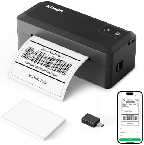 Black portable thermal shipping printer