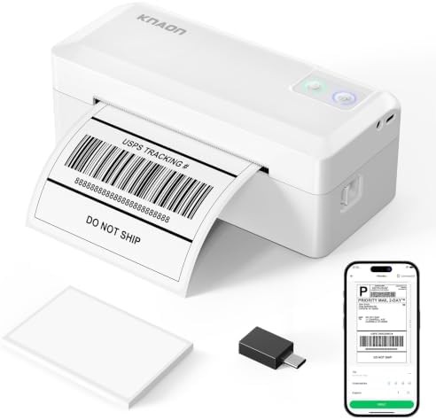 Portable white 4x6 label printer