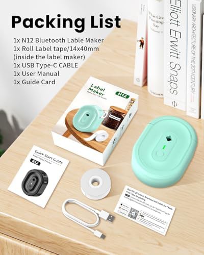 Green mini bluetooth thermal label maker — photo 5
