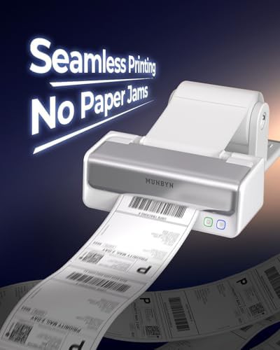 Blue Thermal Label Printer with Paper Holder — photo 5