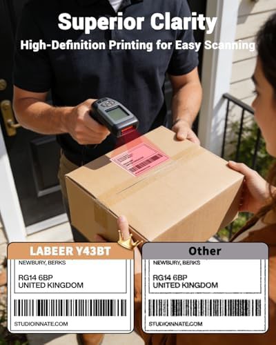 White wireless inkless shipping label printer — photo 3