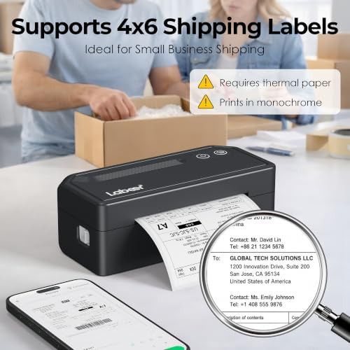 Black inkless thermal shipping label printer — photo 3