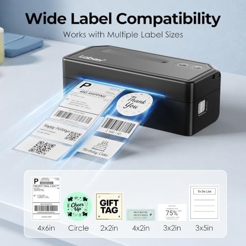 Black inkless thermal shipping label printer — photo 4