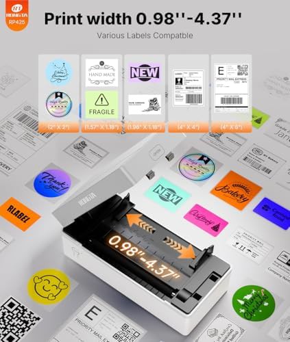 White bluetooth 4x6 sticker label printer — photo 3