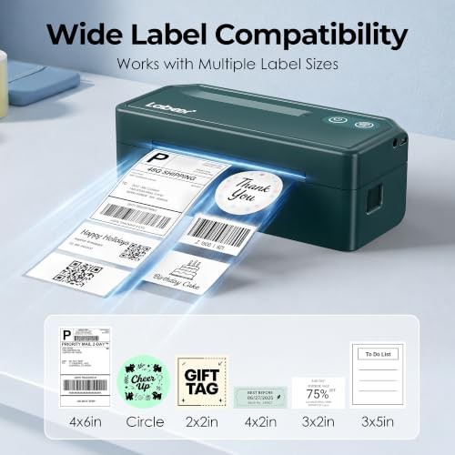Green wireless thermal shipping label printer — photo 3