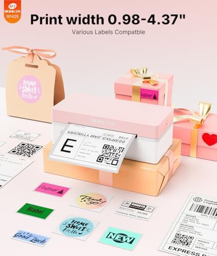 Pink bluetooth shipping printer for business — photo 4