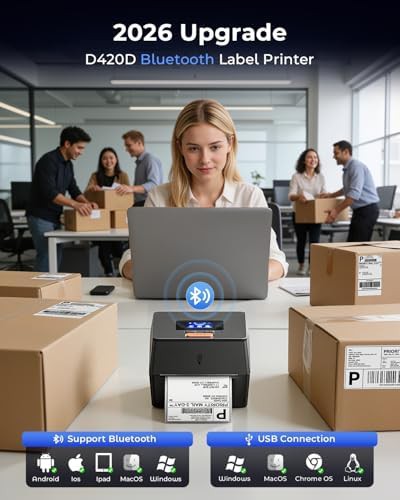 Shipping printer with touchscreen and bin — photo 4
