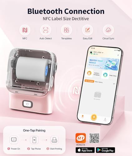 Mini pink sticker printer for crafts — photo 3