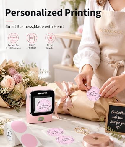 Mini pink sticker printer for crafts — photo 4