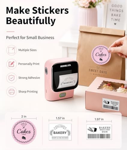 Mini pink sticker printer for crafts — photo 5