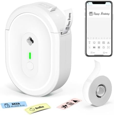 White mini thermal label maker machine
