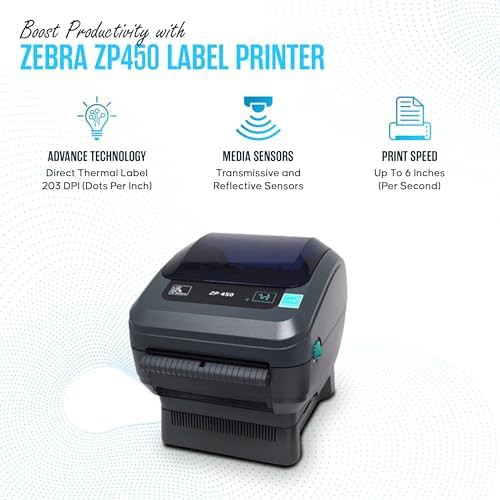 Zebra ZP450 direct thermal barcode printer — photo 3