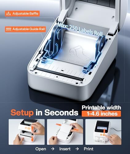 Shipping label printer with internal storage bin — photo 4