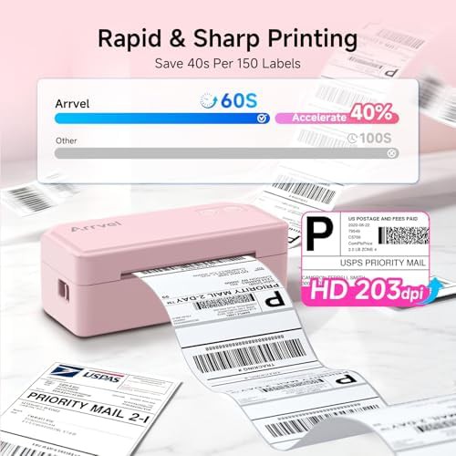 Android compatible thermal shipping printer with stand — photo 3