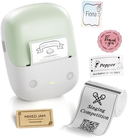 Green two inch portable thermal label printer