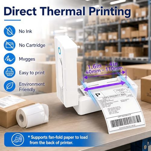 Portable 4x6 bluetooth shipping label printer — photo 3