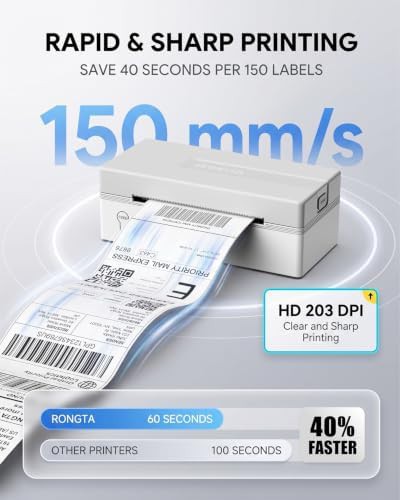 White 4x6 thermal shipping label printer — photo 3
