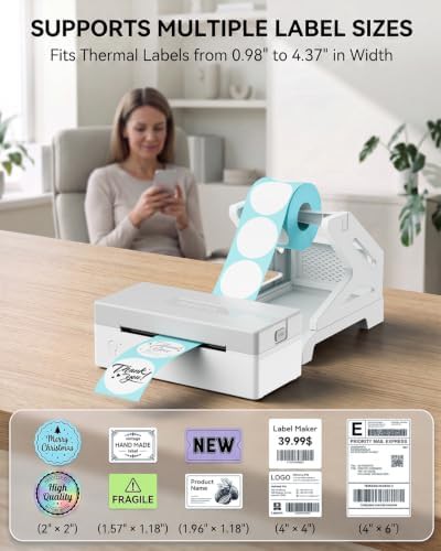 White 4x6 thermal shipping label printer — photo 5