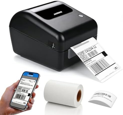 Black bluetooth thermal shipping label printer