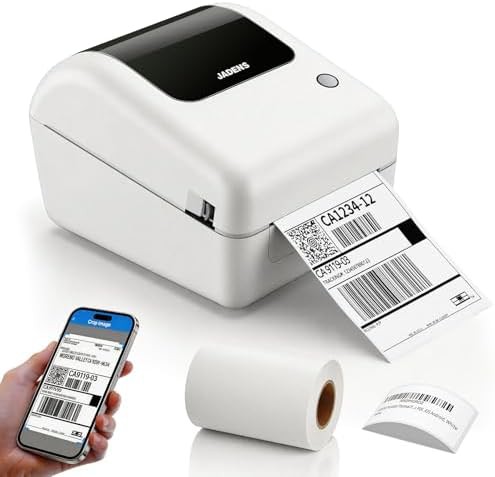 White bluetooth thermal shipping label printer