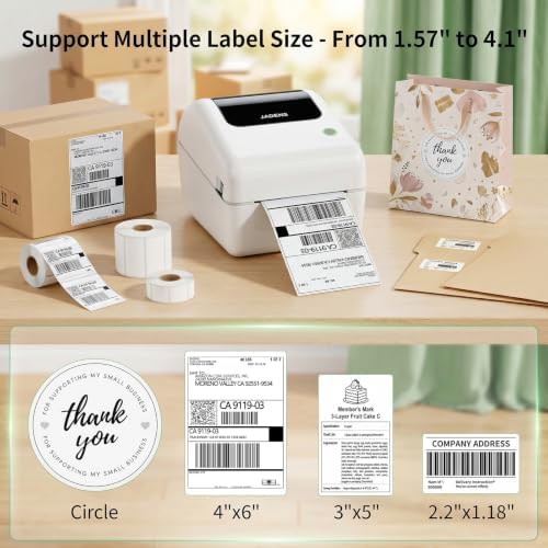 White bluetooth thermal shipping label printer — photo 4