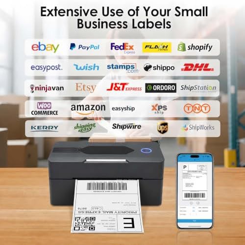 Matte black bluetooth thermal shipping printer — photo 5