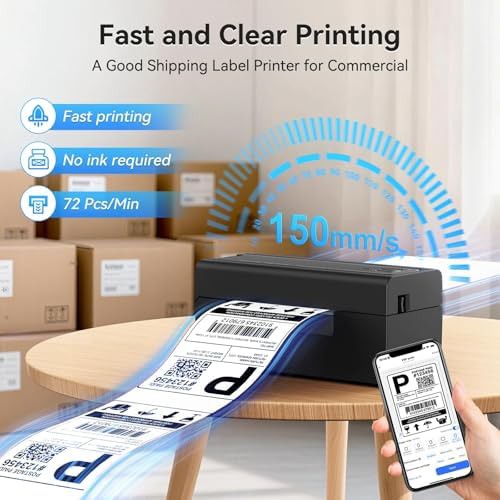 Black wireless 4x6 shipping label printer — photo 3