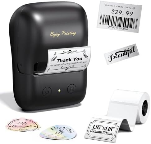 Handheld black two inch label printer